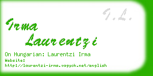 irma laurentzi business card